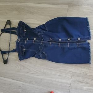 Denim button down fitted dress